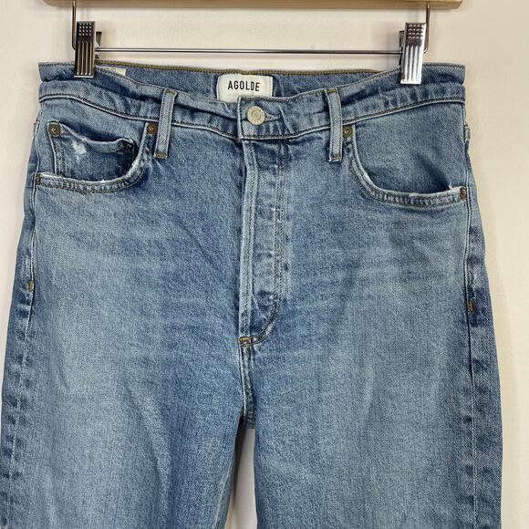 Agolde Nico Slim High Rise Ankle Distressed Stretch Jeans Womens 28 - Picture 3 of 16